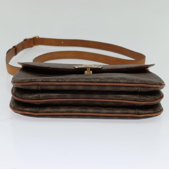 CELINE Macadam Canvas Shoulder Bag PVC Leather Brown Auth ki5395 - Picture 6 of 16